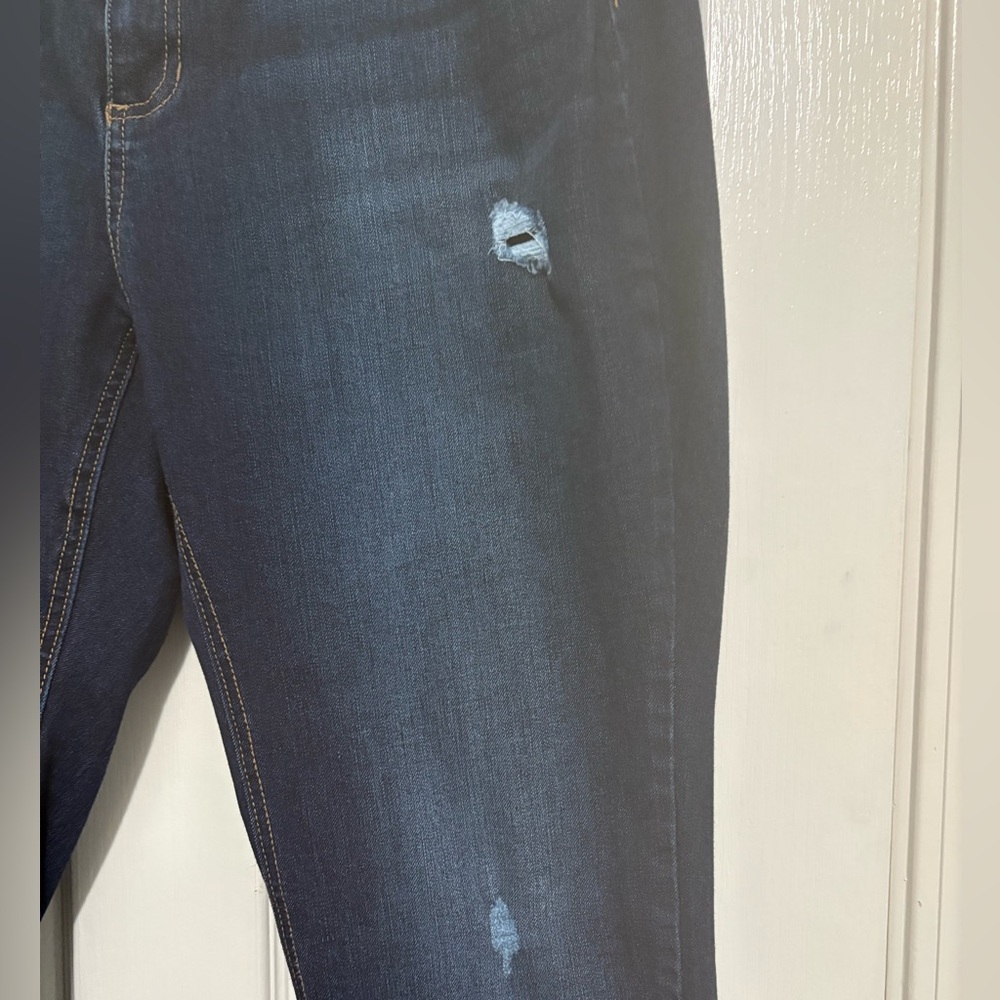 Time & Tru Dark Blue Distressed Skinny Jeans - Picture 4 of 6